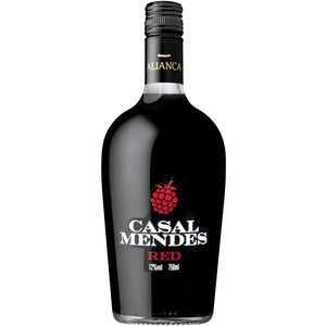 Botella de Casal Mendes Tinto, vino tinto portugués elaborado con uvas Tinta Roriz y Touriga Nacional, ideal para acompañar pastas y platos ligeros.